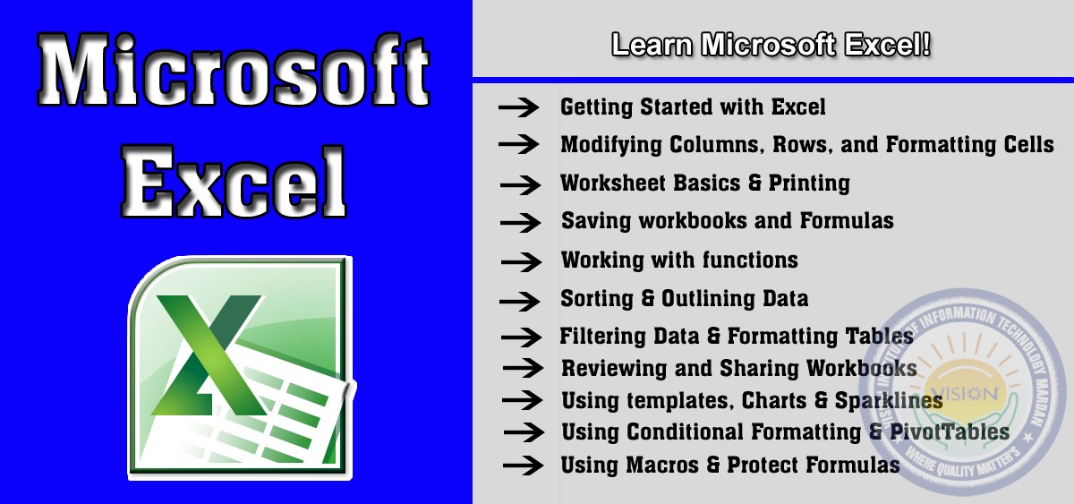 Learn Microsoft Excel in Computer Essential Training (CET)